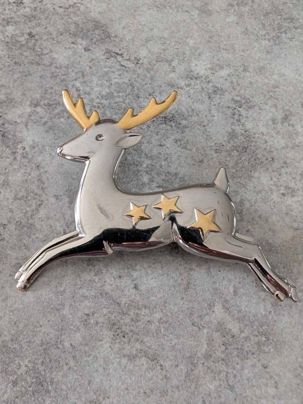 Vintage Hallmard CDS Leaping Reindeer Brooch